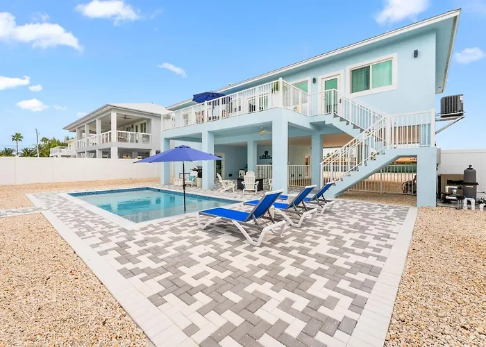 Blue Pearl New Waterfront Haven With Heated Pool ,70 Foot Dock, And More!
